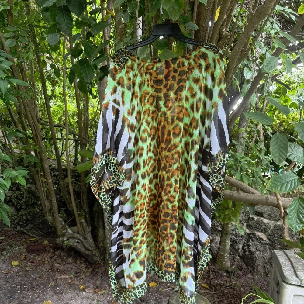 La Moda Animal Print Beaded Kaftan – O/S - Picture 5 of 8